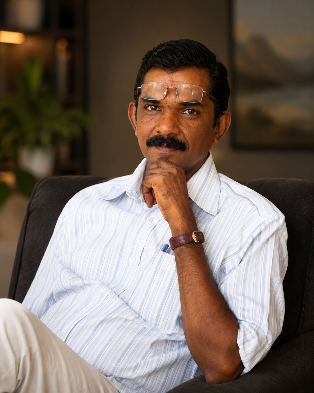 Portrait of Dr. Johns K. Mangalam, founder of Punarjjany